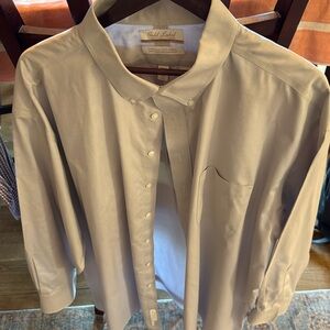 Roundtree & Yorke Gold Label Men's Dress Shirt 19-35 Big Gray Non-Iron NWT.